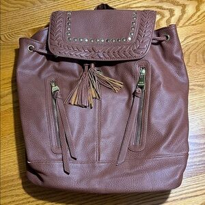 Steve Madden Faux Leather Brown Backpack